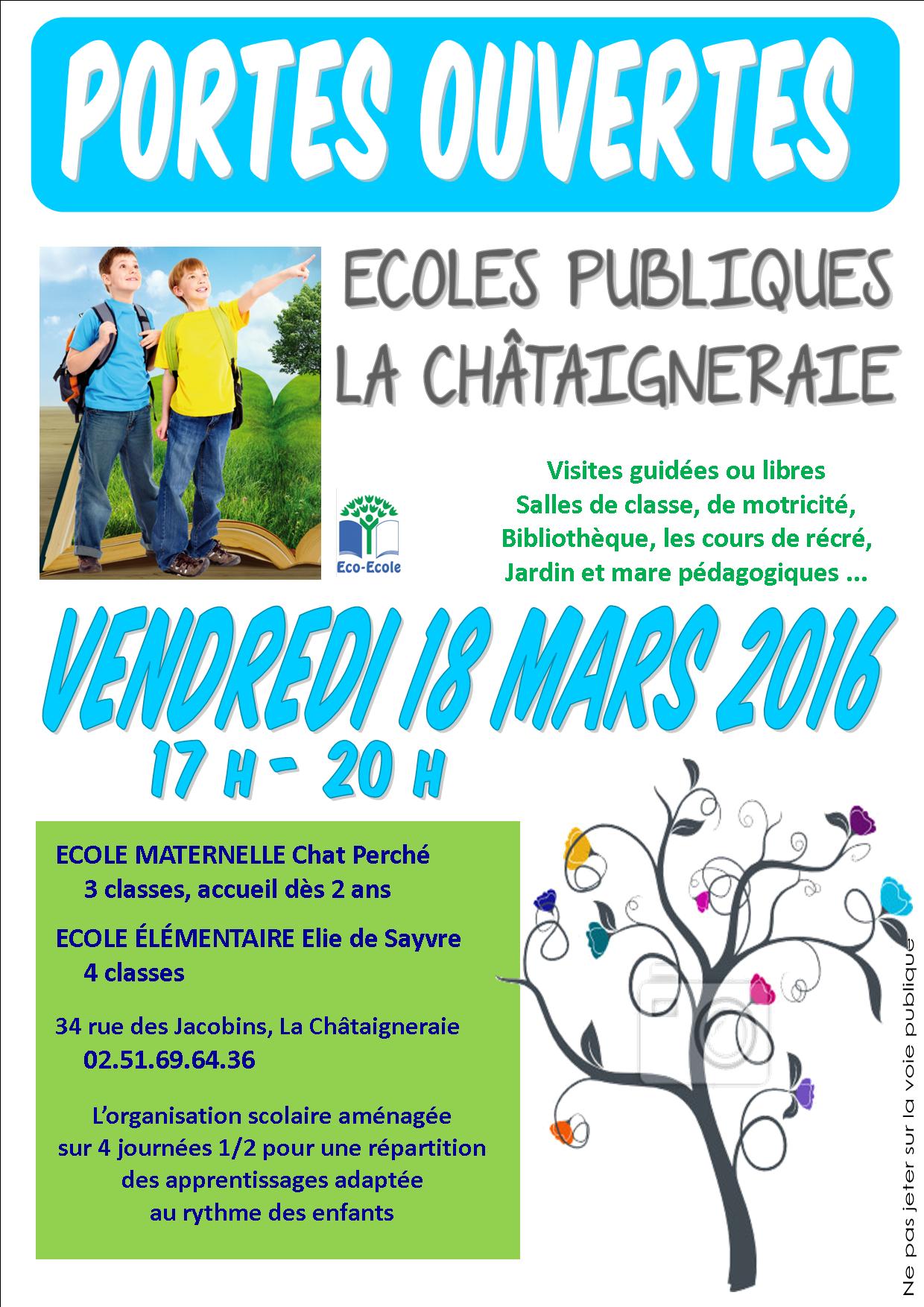 Portes Ouvertes école Elie de Sayvre  La Chataigneraie  Site internet